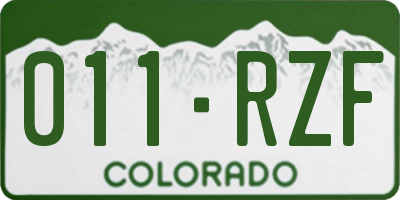 CO license plate 011RZF