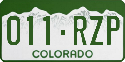 CO license plate 011RZP