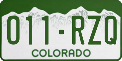 CO license plate 011RZQ