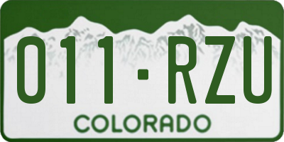 CO license plate 011RZU
