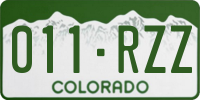 CO license plate 011RZZ