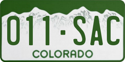 CO license plate 011SAC