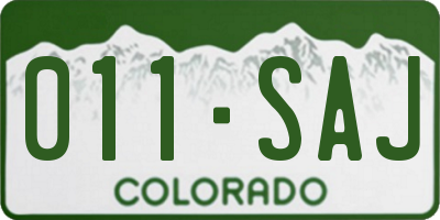 CO license plate 011SAJ