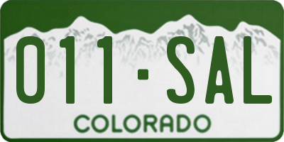 CO license plate 011SAL