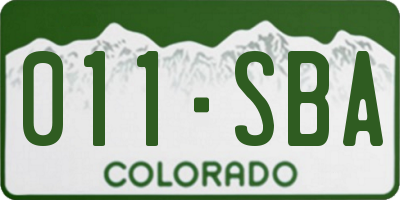 CO license plate 011SBA
