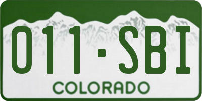 CO license plate 011SBI