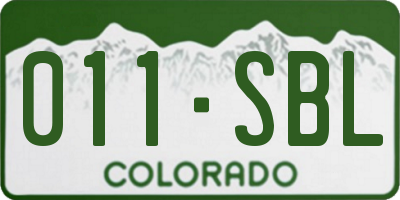 CO license plate 011SBL