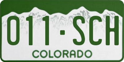 CO license plate 011SCH
