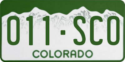 CO license plate 011SCO