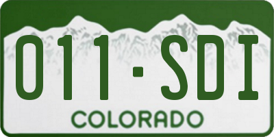 CO license plate 011SDI