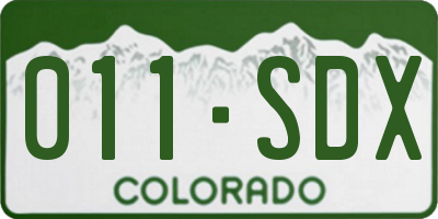 CO license plate 011SDX