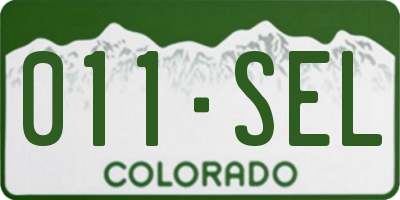CO license plate 011SEL