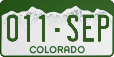 CO license plate 011SEP