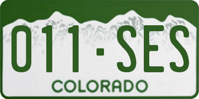 CO license plate 011SES