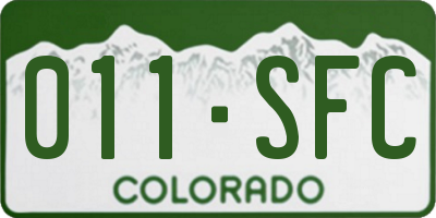 CO license plate 011SFC