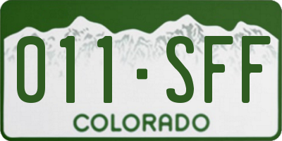 CO license plate 011SFF