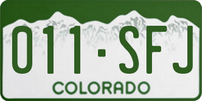 CO license plate 011SFJ