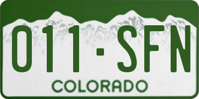 CO license plate 011SFN