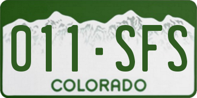 CO license plate 011SFS