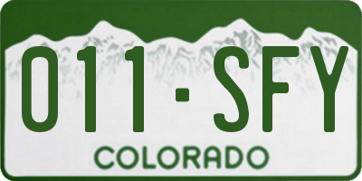 CO license plate 011SFY