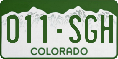 CO license plate 011SGH
