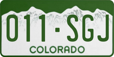 CO license plate 011SGJ