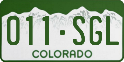 CO license plate 011SGL