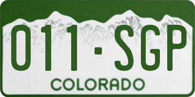 CO license plate 011SGP
