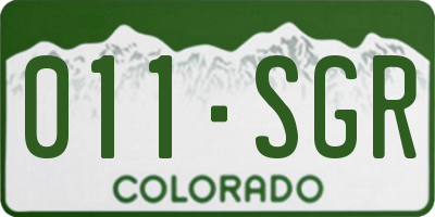CO license plate 011SGR