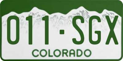 CO license plate 011SGX
