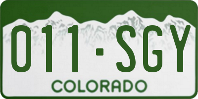 CO license plate 011SGY