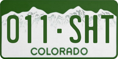 CO license plate 011SHT