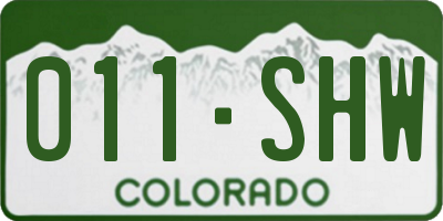 CO license plate 011SHW
