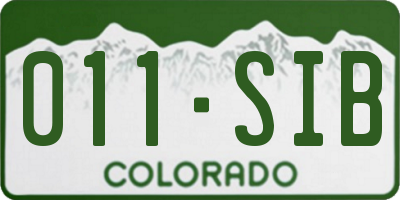 CO license plate 011SIB