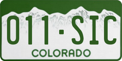 CO license plate 011SIC