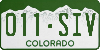 CO license plate 011SIV
