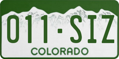 CO license plate 011SIZ