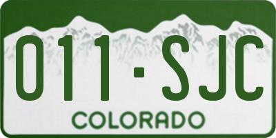 CO license plate 011SJC