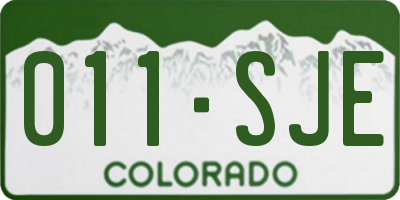 CO license plate 011SJE