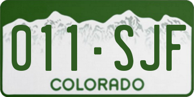 CO license plate 011SJF