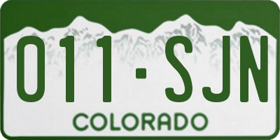 CO license plate 011SJN