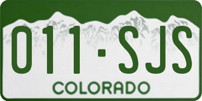 CO license plate 011SJS