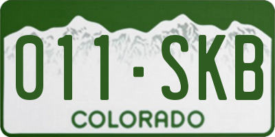CO license plate 011SKB