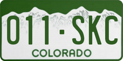 CO license plate 011SKC