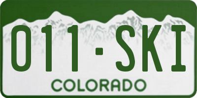 CO license plate 011SKI