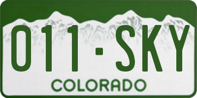 CO license plate 011SKY