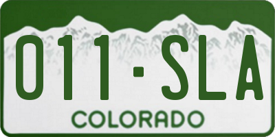 CO license plate 011SLA