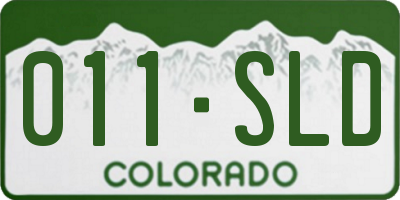 CO license plate 011SLD