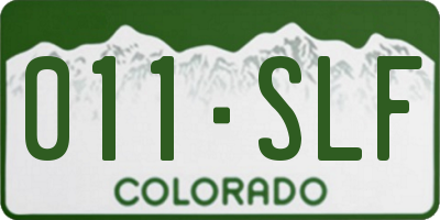 CO license plate 011SLF