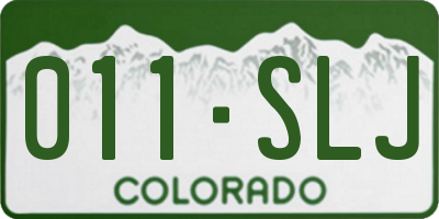 CO license plate 011SLJ